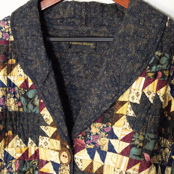 Donna Sharp Women’s Coat Eclectic Grandpa Y2K Quilted Pattern Patchwork Size XL - Picture 3 of 10